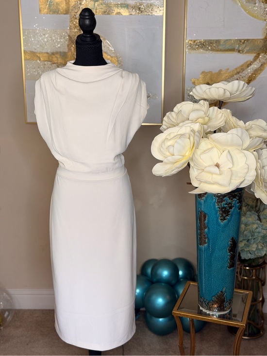 Express Dresses & Skirts - Express Cream Draped Midi Dress